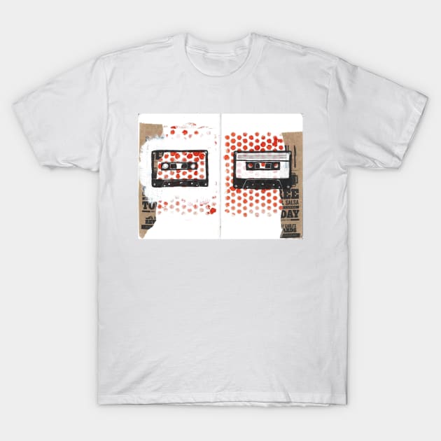 Cassette Tape Collage T-Shirt by chadtheartist